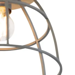 Smarte Deckenleuchte dunkelgrau mit Holz inkl. WLAN E27 - Arthur