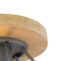 Smarte Deckenleuchte dunkelgrau mit Holz inkl. WLAN E27 - Arthur