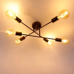 Smarte Deckenleuchte Dunkelbronze 6-flammig inkl. 6 Wifi G95 - Sydney