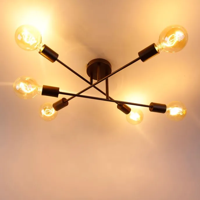 Smarte Deckenleuchte Dunkelbronze 6-flammig inkl. 6 Wifi G95 - Sydney