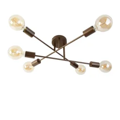 Smarte Deckenleuchte Dunkelbronze 6-flammig inkl. 6 Wifi G95 - Sydney