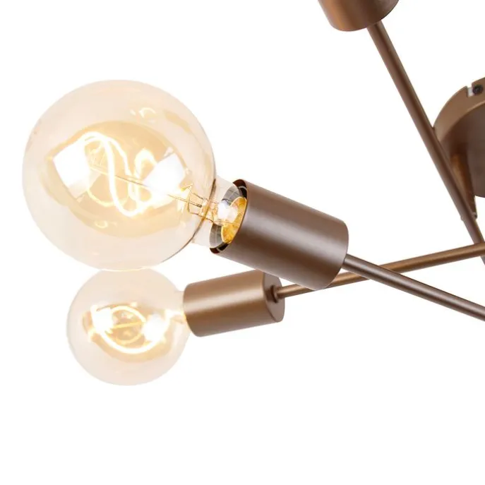 Smarte Deckenleuchte Dunkelbronze 6-flammig inkl. 6 Wifi G95 - Sydney