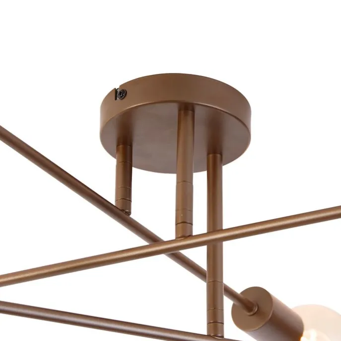 Smarte Deckenleuchte Dunkelbronze 6-flammig inkl. 6 Wifi G95 - Sydney