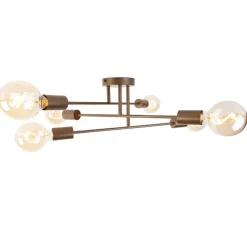 Smarte Deckenleuchte Dunkelbronze 6-flammig inkl. 6 Wifi G95 - Sydney