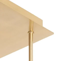 Smarte Deckenleuchte Gold mit Rauchglas 9-flammig inkl. 9 Wifi G9 - Athen