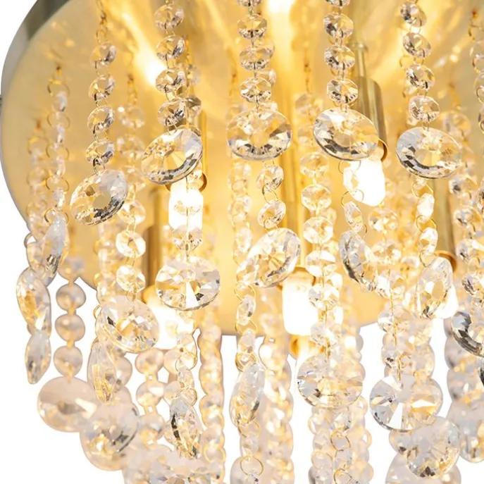 Smarte Deckenleuchte Gold mit Glas inkl. 6 WiFi G9 - Medusa