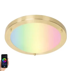 Smarte Deckenleuchte Gold 31 cm IP44 inkl. Wifi A60 - Yuma