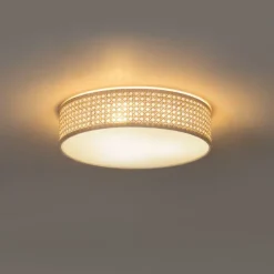 Smarte Deckenleuchte Rattan 40 cm 3-flammig inkl. 3 Wifi P45 - Tromma