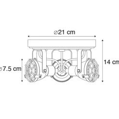 Smarte Deckenleuchte Rostbraun inkl. 3 WiFi GU10 - Sorra