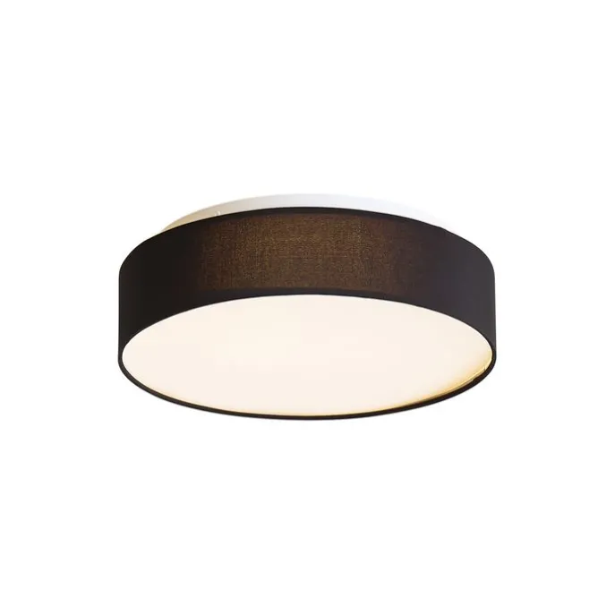 Smarte Deckenleuchte schwarz 35cm inkl. LED und Fernbedienung - Flat Drum