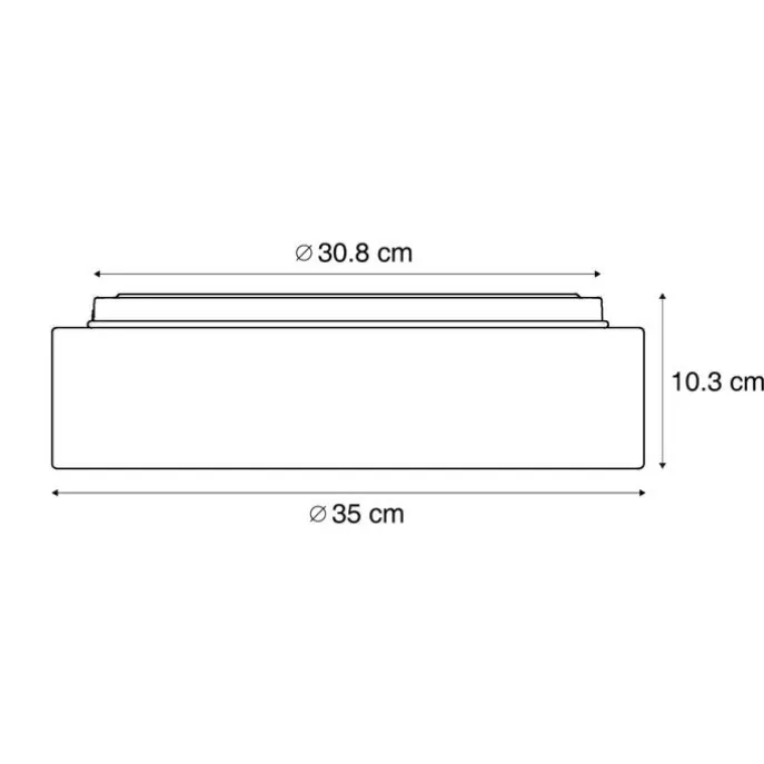 Smarte Deckenleuchte schwarz 35cm inkl. LED und Fernbedienung - Flat Drum