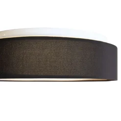 Smarte Deckenleuchte schwarz 35cm inkl. LED und Fernbedienung - Flat Drum