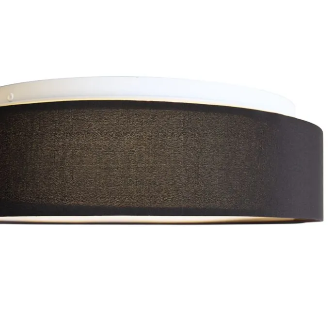 Smarte Deckenleuchte schwarz 35cm inkl. LED und Fernbedienung - Flat Drum