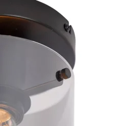 Smarte Deckenleuchte schwarz mit Rauchglas inkl. Wifi ST64 - Dome