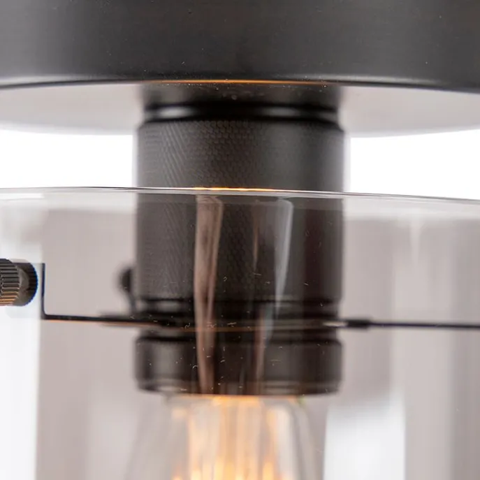 Smarte Deckenleuchte schwarz mit Rauchglas inkl. Wifi ST64 - Dome