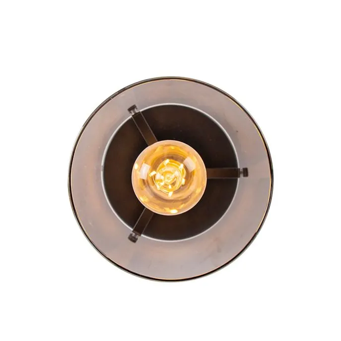 Smarte Deckenleuchte schwarz mit Rauchglas inkl. Wifi ST64 - Dome