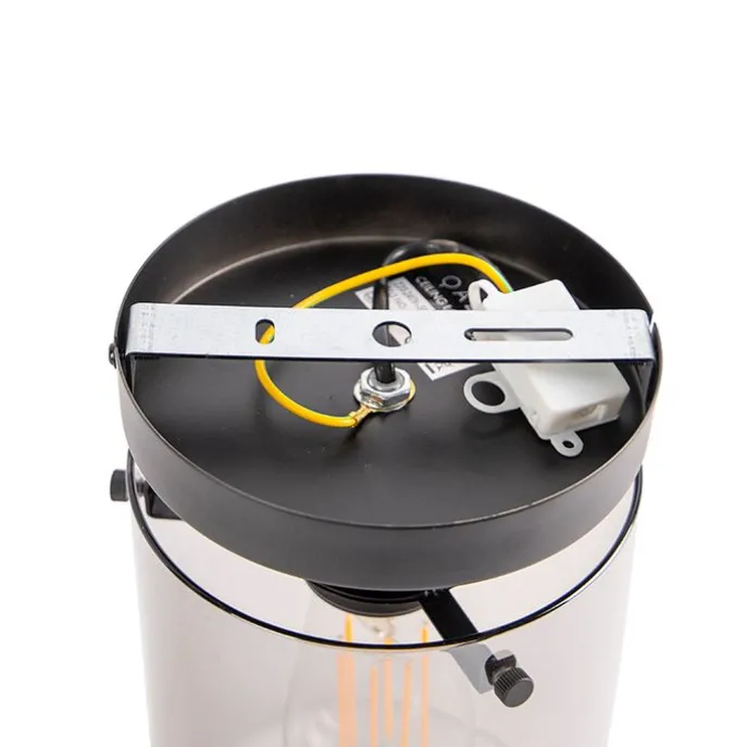 Smarte Deckenleuchte schwarz mit Rauchglas inkl. Wifi ST64 - Dome