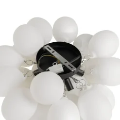 Smarte Deckenleuchte Schwarz mit Opalglas 6-flammig inkl. 6 Wifi G9 - Uvas