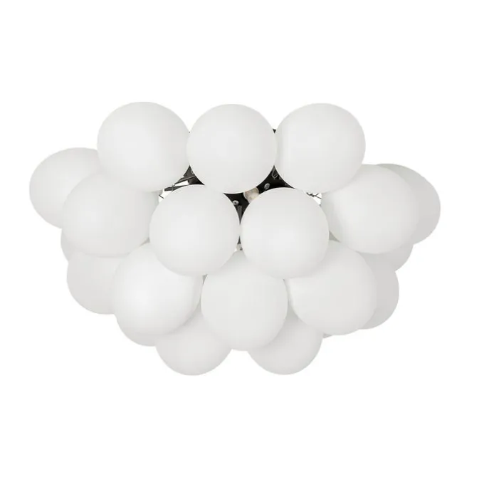 Smarte Deckenleuchte Schwarz mit Opalglas 6-flammig inkl. 6 Wifi G9 - Uvas