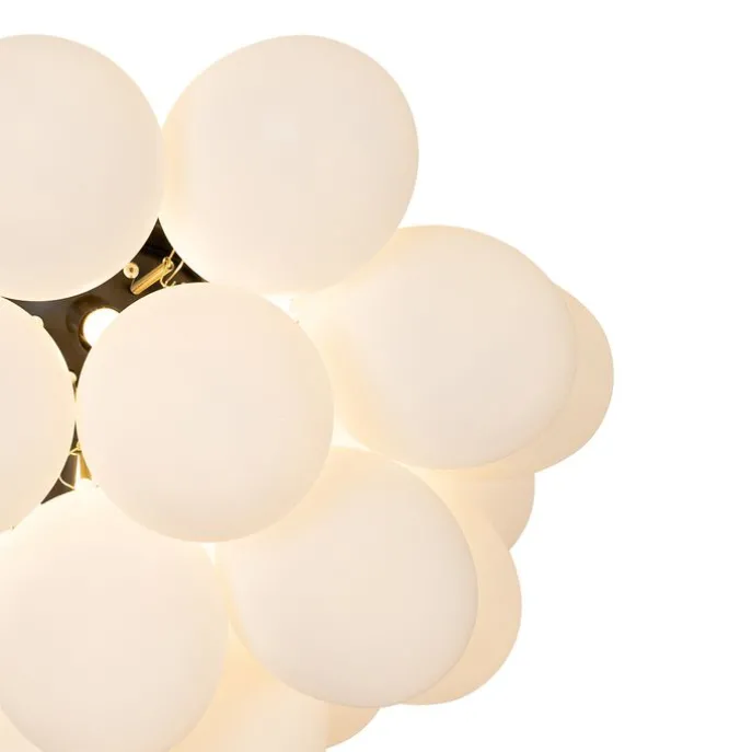 Smarte Deckenleuchte Schwarz mit Opalglas 6-flammig inkl. 6 Wifi G9 - Uvas