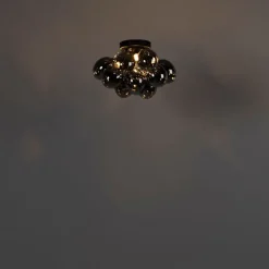 Smarte Deckenleuchte schwarz mit Rauchglas 3-flammig inkl. 3 WiFi G9 - Uvas