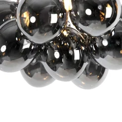 Smarte Deckenleuchte schwarz mit Rauchglas 3-flammig inkl. 3 WiFi G9 - Uvas