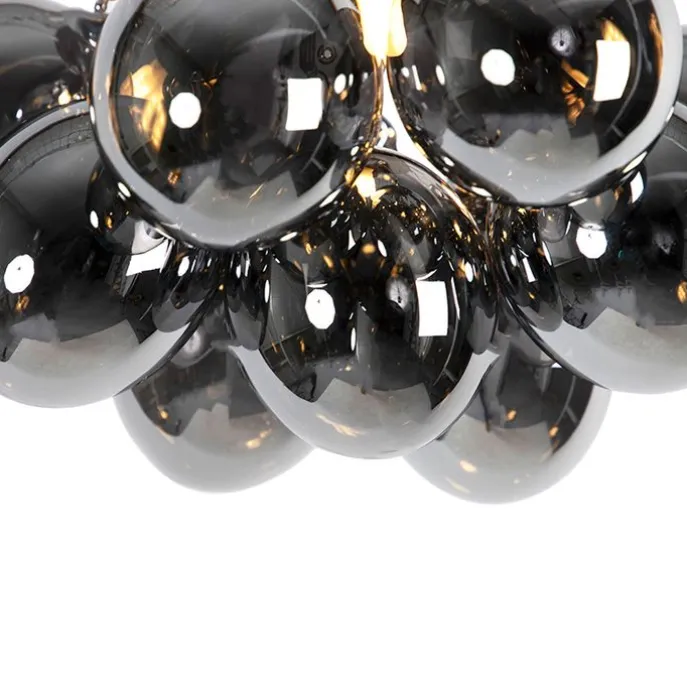 Smarte Deckenleuchte schwarz mit Rauchglas 3-flammig inkl. 3 WiFi G9 - Uvas