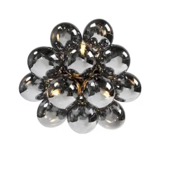 Smarte Deckenleuchte schwarz mit Rauchglas 3-flammig inkl. 3 WiFi G9 - Uvas