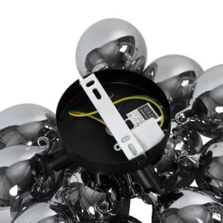 Smarte Deckenleuchte schwarz mit Rauchglas 3-flammig inkl. 3 WiFi G9 - Uvas