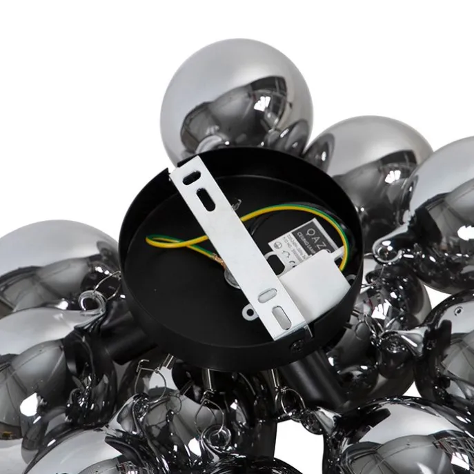 Smarte Deckenleuchte schwarz mit Rauchglas 3-flammig inkl. 3 WiFi G9 - Uvas