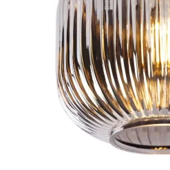 Smarte Deckenleuchte schwarz mit Rauchglas inkl. WLAN A60 - Karel