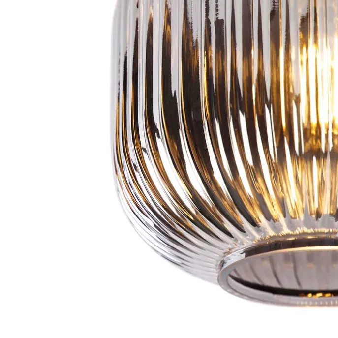 Smarte Deckenleuchte schwarz mit Rauchglas inkl. WLAN A60 - Karel