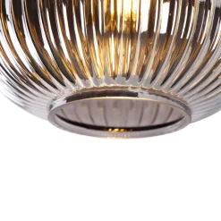 Smarte Deckenleuchte schwarz mit Rauchglas inkl. WLAN A60 - Karel