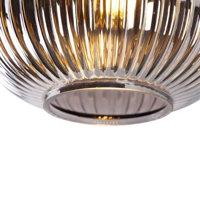 Smarte Deckenleuchte schwarz mit Rauchglas inkl. WLAN A60 - Karel