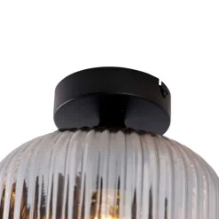 Smarte Deckenleuchte schwarz mit Rauchglas inkl. WLAN A60 - Karel