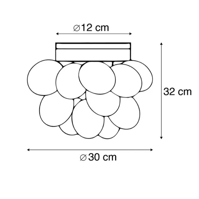 Smarte Deckenleuchte Schwarz mit bernsteinfarbenem Glas 3-flammig inkl. 3 Wifi G9 - Uvas
