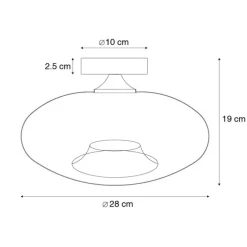 Smarte Deckenleuchte schwarz mit Rauchglas inkl. WLAN P45 - Busa