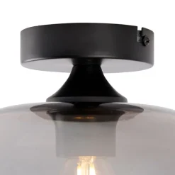 Smarte Deckenleuchte schwarz mit Rauchglas inkl. WLAN P45 - Busa