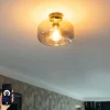 Smarte Deckenleuchte schwarz mit Rauchglas inkl. WiFi A60 - Bizle