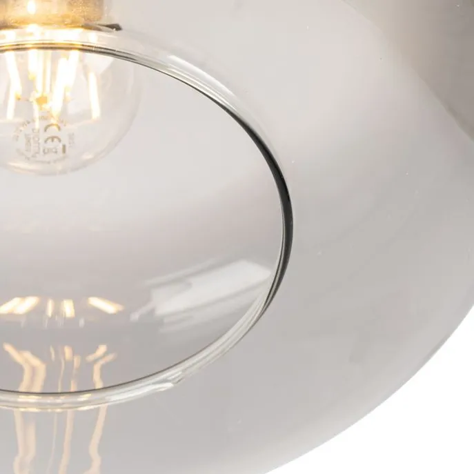 Smarte Deckenleuchte schwarz mit Rauchglas inkl. WiFi A60 - Bizle