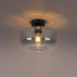 Smarte Deckenleuchte schwarz mit Rauchglas inkl. WiFi A60 - Bizle