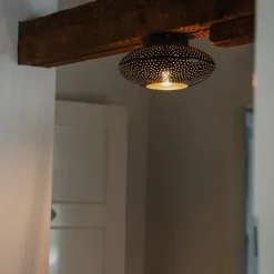 Smarte Deckenleuchte schwarz mit Gold 25 cm inkl. WLAN A60 - Radiance