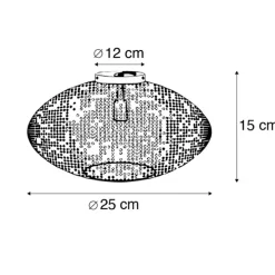 Smarte Deckenleuchte schwarz mit Gold 25 cm inkl. WLAN A60 - Radiance