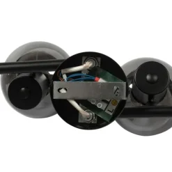 Smarte Deckenleuchte schwarz mit Rauchglas inkl. 4 WiFi P45 - Vidro