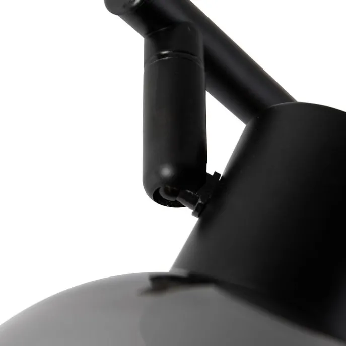 Smarte Deckenleuchte schwarz mit Rauchglas inkl. 4 WiFi P45 - Vidro