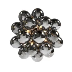 Smarte Deckenleuchte schwarz mit Rauchglas inkl. 4 Wifi G9 - Uvas