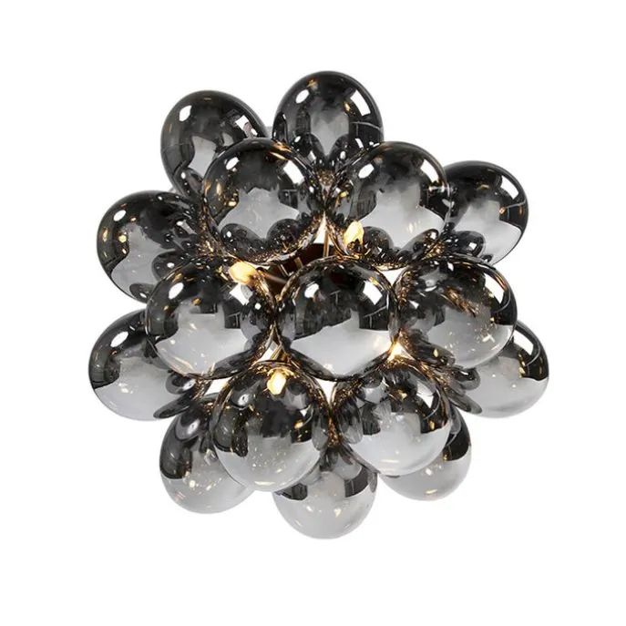 Smarte Deckenleuchte schwarz mit Rauchglas inkl. 4 Wifi G9 - Uvas