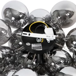 Smarte Deckenleuchte schwarz mit Rauchglas inkl. 4 Wifi G9 - Uvas