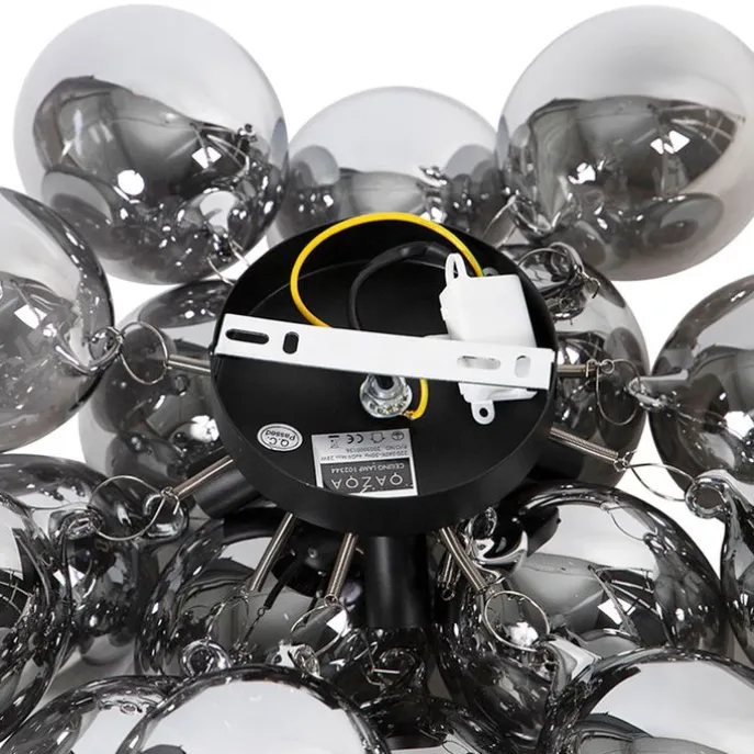 Smarte Deckenleuchte schwarz mit Rauchglas inkl. 4 Wifi G9 - Uvas