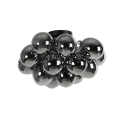 Smarte Deckenleuchte schwarz mit Rauchglas inkl. 4 Wifi G9 - Uvas